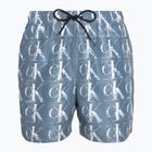 Herren Calvin Klein Medium Drawstring Print Schwimmen Shorts blau