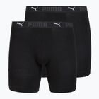 Herrenboxershorts Cotton Long 2 pack black