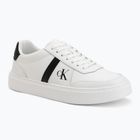 Herren Schuhe Calvin Klein HM0HM02237 Classic Cups Lace Leather EMB Tongue bright white/black
