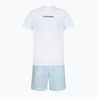 Herrenpyjama Calvin Klein LV00NM2903 classic white top/aurora stripe