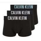 Herrenboxershorts Calvin Klein 000NB3608A Trunk 3 pairs black with harbor mist logo/ black with