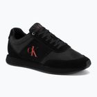 Herren Schuhe Calvin Klein HM0HM02212 Retro Runner Bans Leather Suede triple black/adrenaline rush