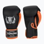 Top King Reborn Boxhandschuhe Semi Leder schwarz/orange