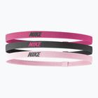 Kopfband Nike Elastic Headbands 2.0 3 Stk. sPaark/gridiron/pink glaze