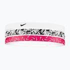 Stirnband Nike Printed Headbands 3 Stk. white/aster pink/black