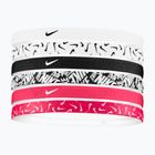 Stirnbänder Nike Headbands Printed 6 Stk. white/aster pink/black