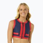 Rip Curl Coco Short Sleeve Vest Badeanzug Top rot/dunkelblau