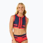 Rip Curl Coco Short Sleeve Vest Badeanzug Top rot/dunkelblau