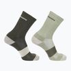 Socken Salomon Evasion Crew 2 pary olive night/alfalfa