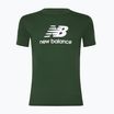 Herren New Balance Stacked Logo Nachtwache grünes T-shirt