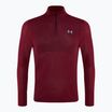 Herren unter Rüstung nahtlose Stride 1/4 Zip laufen Sweatshirt Racer rot / reflektierend