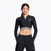 Women's Under Armour Heat Gear Rib 1/4 Zip Trainingstop schwarz/schwarz/weiß