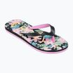 ROXY Tahiti VII Kinder-Flip-Flops schwarz/rosa Schablone