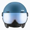 Skihelm UVEX Wanted Visor Steinblau matt/Spiegelblau/Rauch