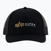 Herren Alpha Industries Label Trucker Baseballmütze schwarz
