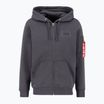 Alpha Industries Herren Back Print Zip Vintage grau Sweatshirt