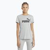 PUMA ESS Logo Damen T-Shirt in hellgrauem Heidekraut