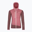 Damen Sweatshirt Hoodie Pullover ORTOVOX Fleece Grid Hoody mountain Rosa