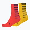 Fahrrad Socken Herren Endura Coolmax Stripe 2-pak pomegranate