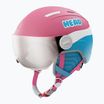 HEAD Kinder-Skihelm Maja Visier rosa/blau/silberrot