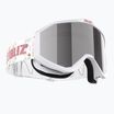 Skibrille Kinder Bliz Liner Jr white pink logo/pink&silver mirror