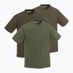 Pinewood Herren 3er-Pack T-Shirt grün/h.braun/khaki