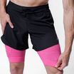 Herren X-Bionic Efektor 2in1 x schwarz/neo pink Laufshorts
