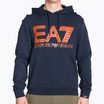 Herren Hoodie Sweatshirt EA7 Emporio Armani Train Logo Series Oversize Logo Hoodie Coft navy blue