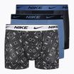 Herren Nike Everyday Cotton Stretch Trunk Boxershorts 3 Paar schwarz/blau/grau