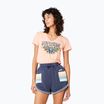 Damen Rip Curl Block Party V Tee heller Pfirsich