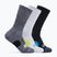 HOKA Crew Run Sock 3 parywhite/schwarz/graue Laufsocken