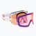 Skibrille Damen Giro Ella white lx stripe/Rosa gold/infrared