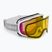 Skibrille Damen Giro Moxie white & grey chute/ amber pink/ yellow