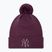 Basecap Damen New Era Metallic Bobble Knit Beanie New York Yankees dark purple