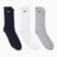Lacoste RA4182 3 Paar silberne Kinn/weiß/marineblaue Socken