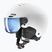 Kinder-Skihelm UVEX Rocket Visor Jr white/black matte/mirror blue/smoke