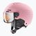 Skihelm Kinder UVEX Rocket Visor Jr pink confetti matt/mirror silver/lasergold lite