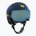 Skihelm Kinder UVEX Rocket Visor Jr blue puzzle matt/mirror blue/smoke
