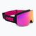 Skibrille Kinder UVEX Pwdr FM black matt/mirror pink green clear