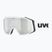 Skibrille UVEX Gravity FM white matt/mirror silver/green/clear