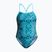 Damen-Einteiler Badeanzug ZONE3 Strap Back teal tie dye