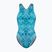 Damen-Einteiler Badeanzug ZONE3 Classic teal tie-dye