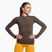 Damen Trainings-Langarmshirt Gymshark Vital Seamless Top braun/weiß