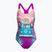 Speedo Digital bedruckter einteiliger Badeanzug für Kinder rosa-lila 8-0797015162