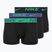 Herren Boxershorts Nike Dri-Fit Essential Micro Trunk 3 Paar schwarzer grüner Schock/wildviolett/schwarzer Text wb