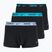 Herren Boxershorts Nike Everyday Cotton Stretch Trunk 3 Paar schwarz hellblau/staubiger Kaktus/schwarzer Bund