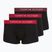 Herrenboxershorts Tommy Hilfiger Trunk WB 3 pack medium red/rasp juice/burgundy