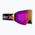 Red Bull SPECT Jam S2 Skibrille + Ersatzglas S2 mattschwarz/violett/burgund spiegelnd/trüber Schnee