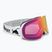 Skibrille Red Bull SPECT Rush matt white/red with pink purple mirror