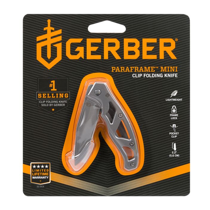 Gerber Paraframe Mini Folder Fine Edge Wandermesser Silber 22-48485 2